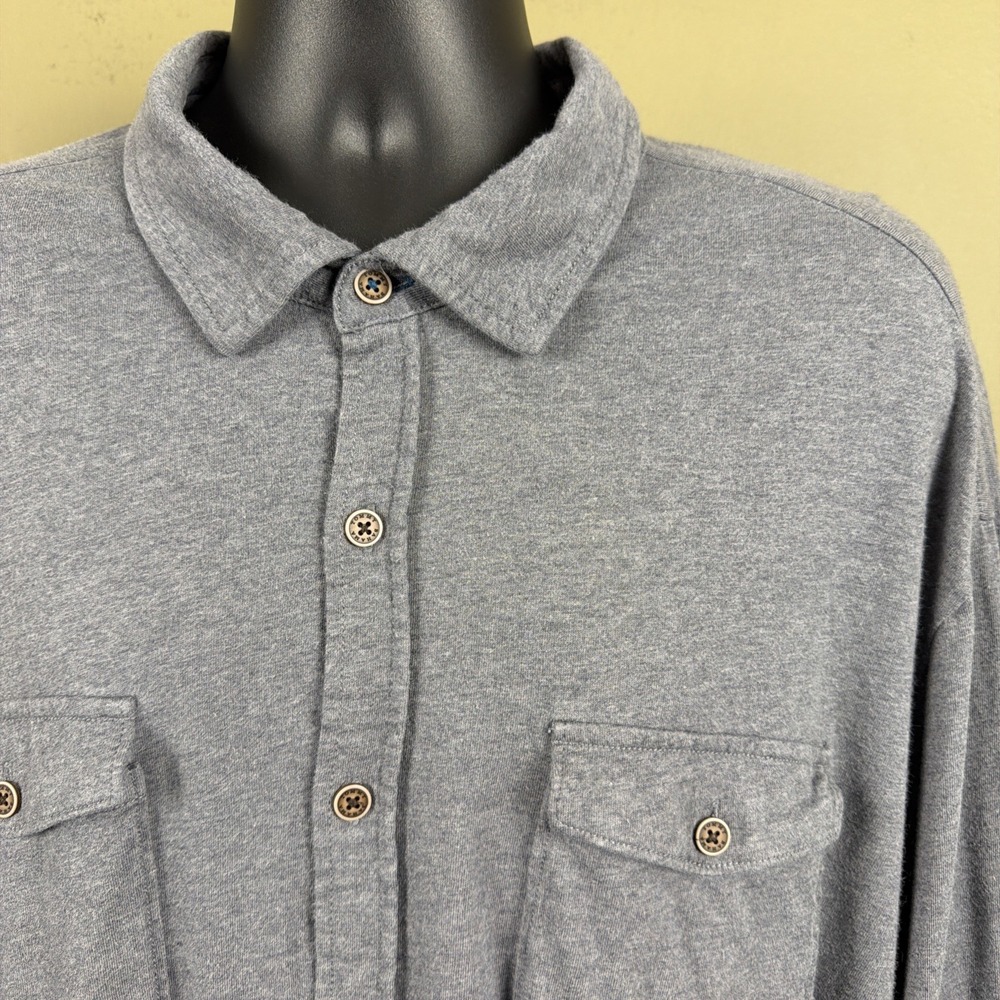 Tommy Bahama Men's Long Sleeve Button Down Shirt XXL Gray Pima/Silk Blend